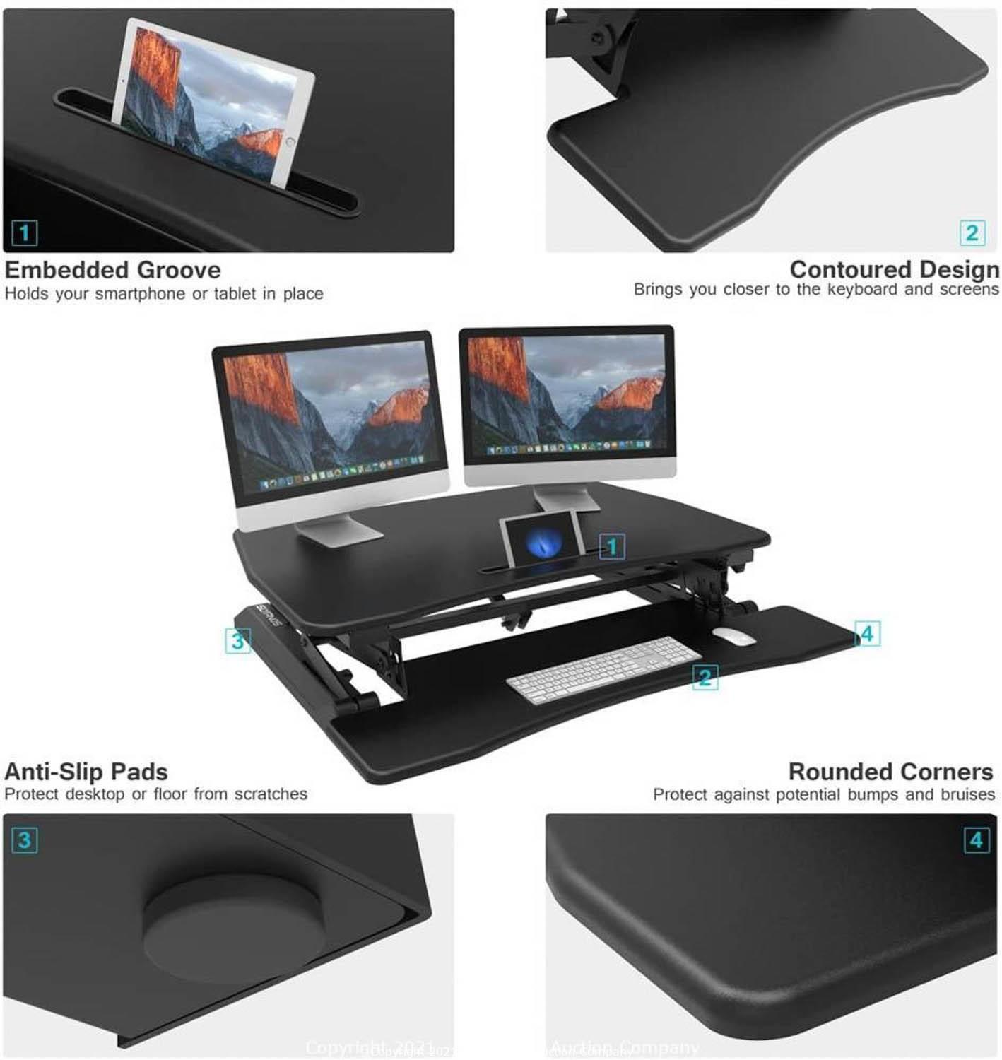 slypnos height adjustable standing desk converter
