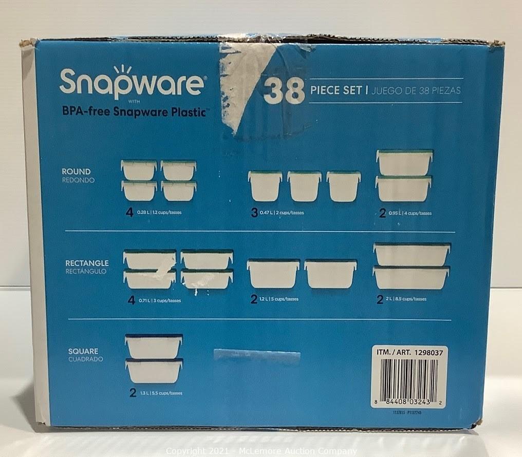 snapware plastic food storage set 38pc