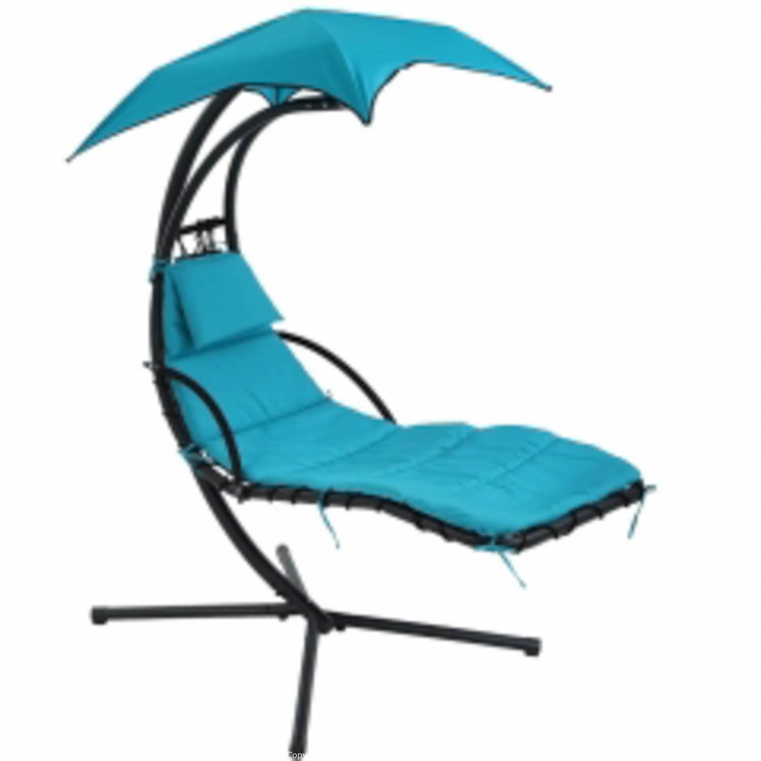 FDW Patio Chair Hanging Chaise Lounger Chair Floating Chaise Canopy Swing Lounge Chair Hammock Arc Stand Air Porch Stand for Outdoor Indoor 