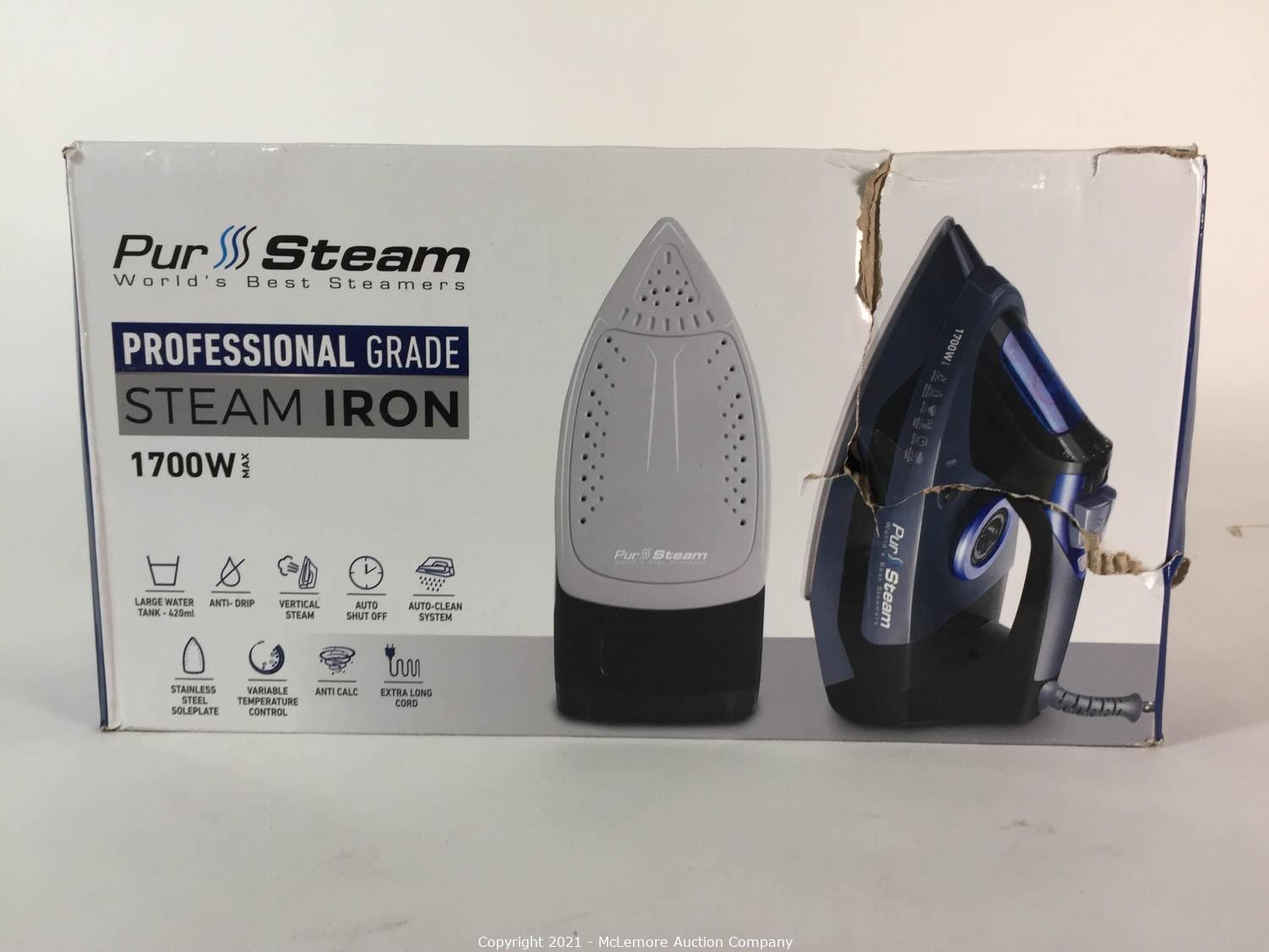 McLemore Auction Company - Auction: Electronics, Gaming, Home Goods, Beauty  Products, Toys, Power Tools, Clothing, Accessories, Appliances and More  ITEM: Professional Grade 1700W Steam Iron for Clothes with Rapid Even Heat  Scratch