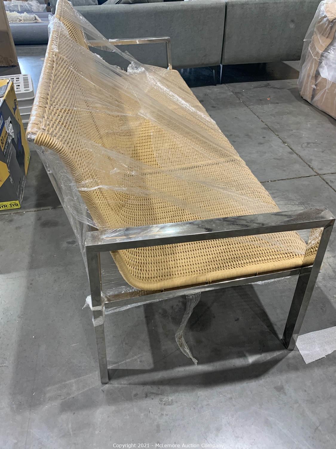 william sonoma outdoor furniture on Mclemore Auction Company Auction Large Quantity Of Furniture And Home Decor From Williams Sonoma West Elm And Pottery Barn Almost Gone Item Metal Frame Outdoor Sofa