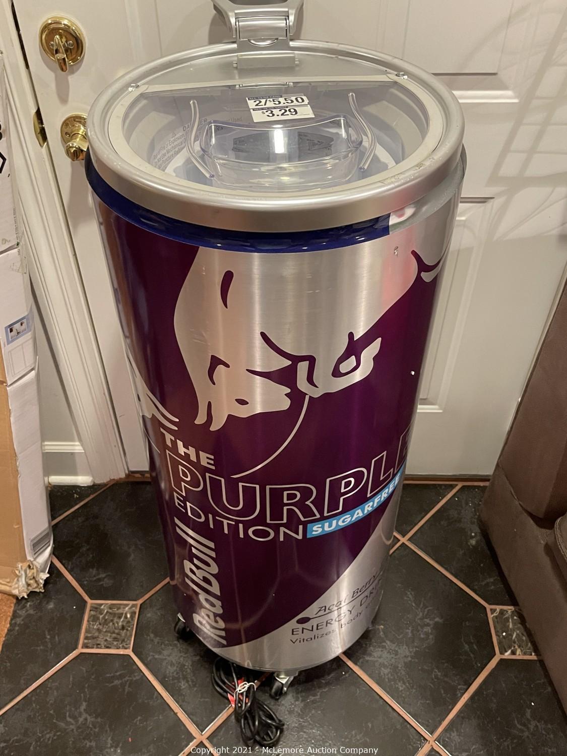 Mclemore Auction Company Auction Commercial Freezers Food Warmers Ovens Coolers Racks Retail Displays And More Item Portable Red Bull Electric Cooler On Casters