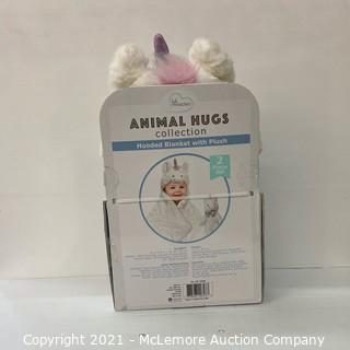 animal hugs collection hooded blanket with plush