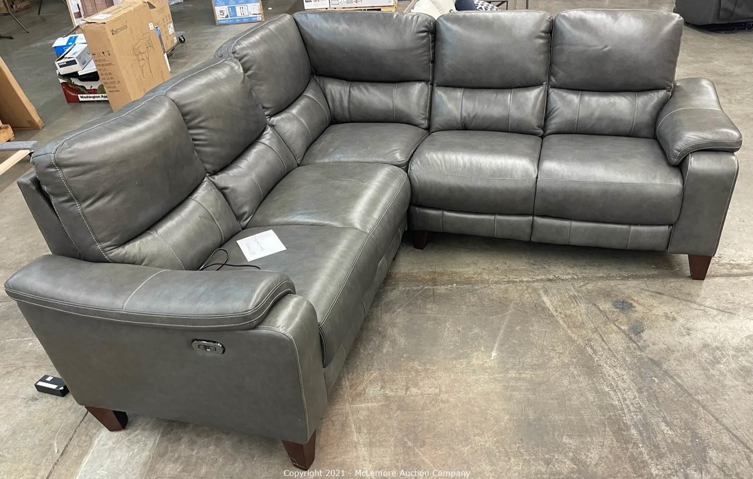 McLemore Auction Company Auction Premium Leather Sectionals