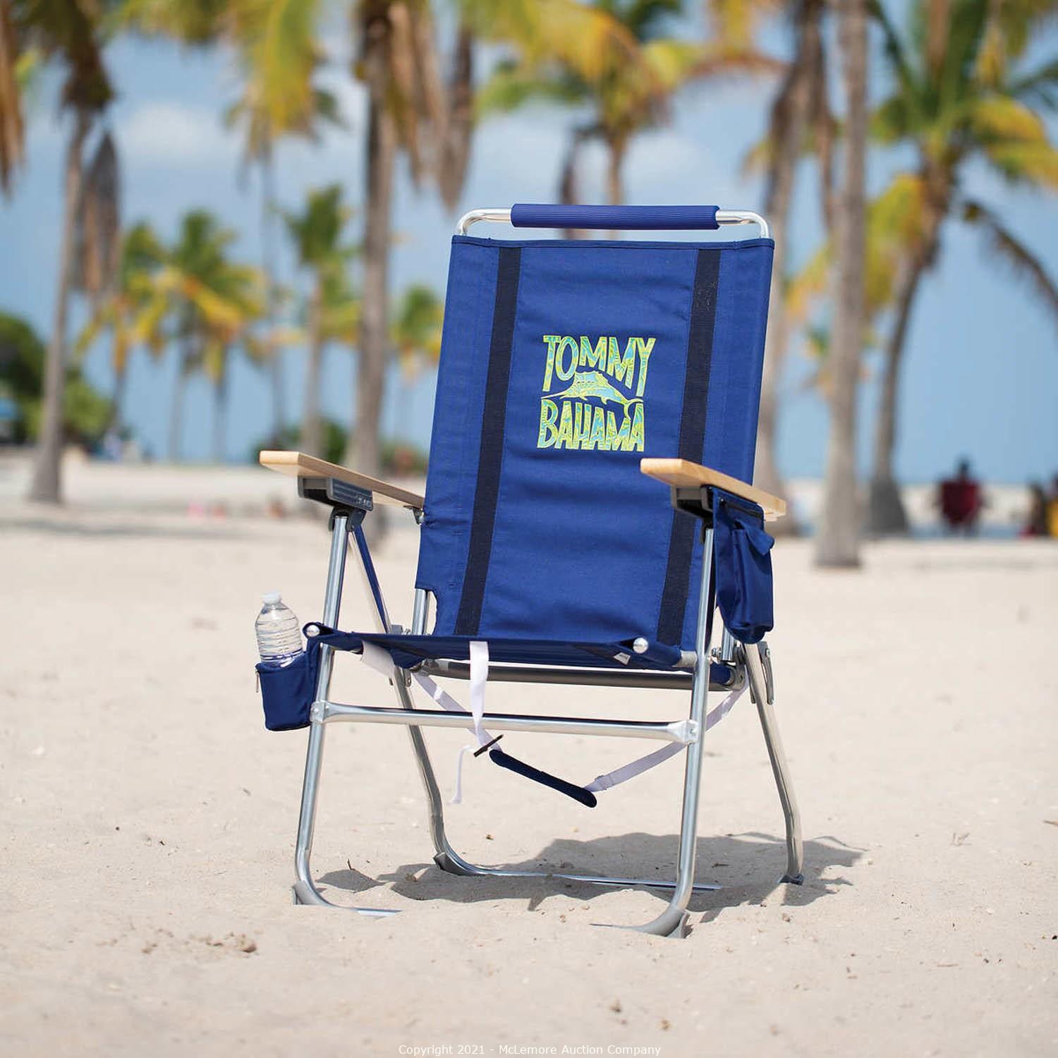 Tommy Bahama Backpack Chair - Blue Palm Tree