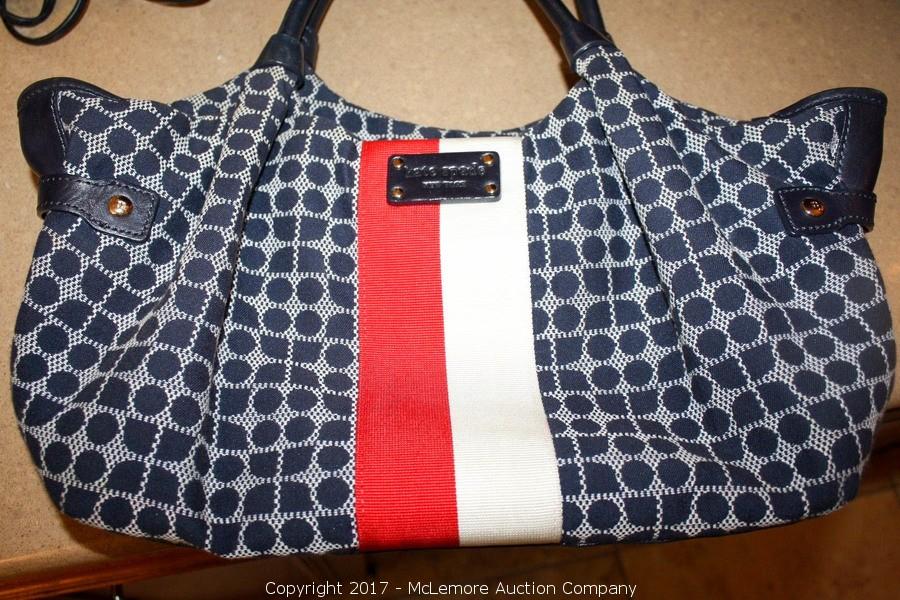 McLemore Auction Company - Auction: Appliances, Furniture and Home Decor  from a Residence in Brentwood, TN ITEM: Kate Spade New York Classic Noel  Stevie Tote Red White Blue Purse Handbag
