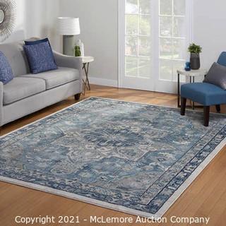 New Centenno Low Pile Area Rug 7'10" x 10' Blue Contemporary Modern Indoor 