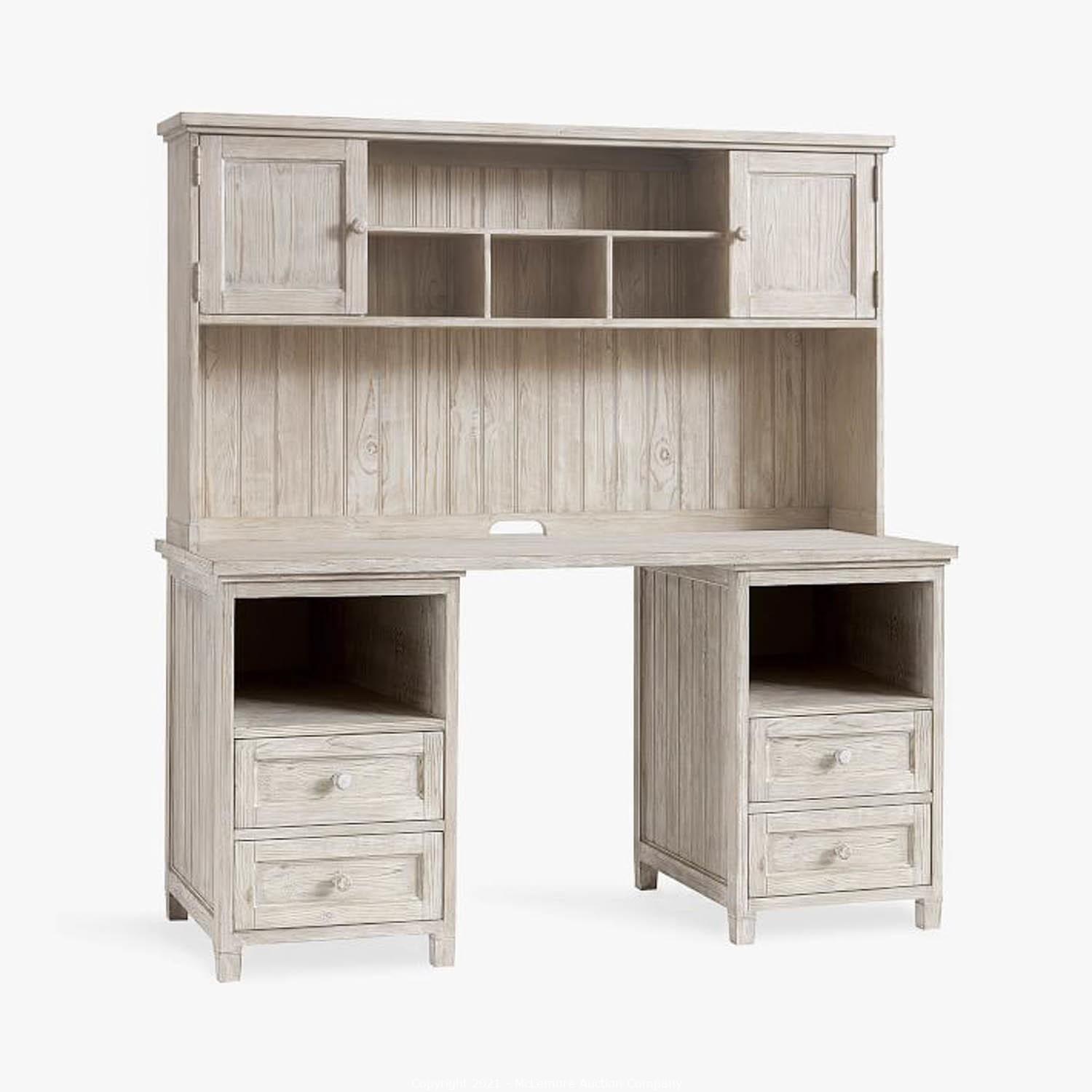 beadboard smart storage hutch desk