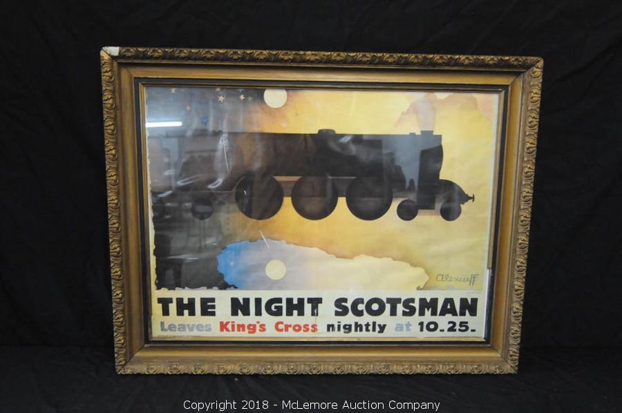 The night scotsman vintage railway petit acier signe 200mm x 150mm og