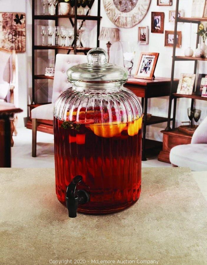 Circleware 69167 Sun Tea Mason Jar Beverage Dispenser with Spigot and Glass Lid 