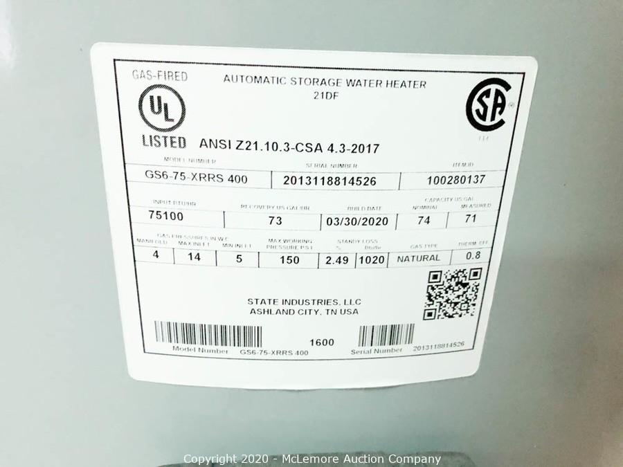 McLemore Auction Company Auction Water Heaters, Bathtubs, Sinks