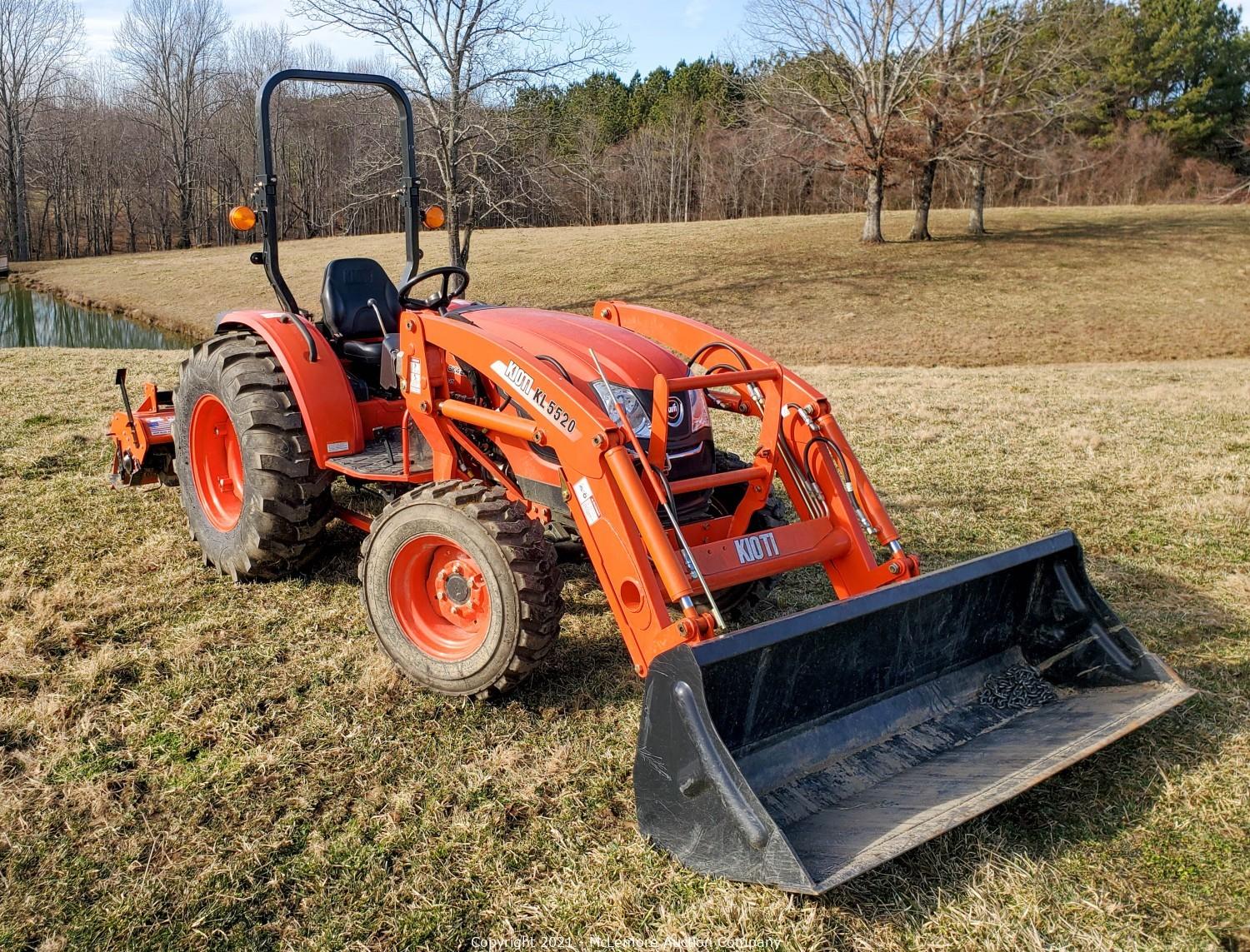 McLemore Auction Company Auction 4x4 Diesel KIOTI Tractor with 45
